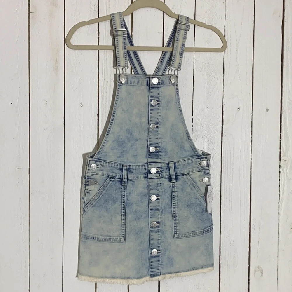 Acid Wash Button Up Skirtall - Picture 8 of 15